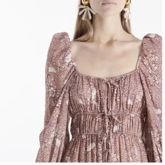 NWOT Ulla Johnson Pleated Floral Dress - Picture 3 of 11